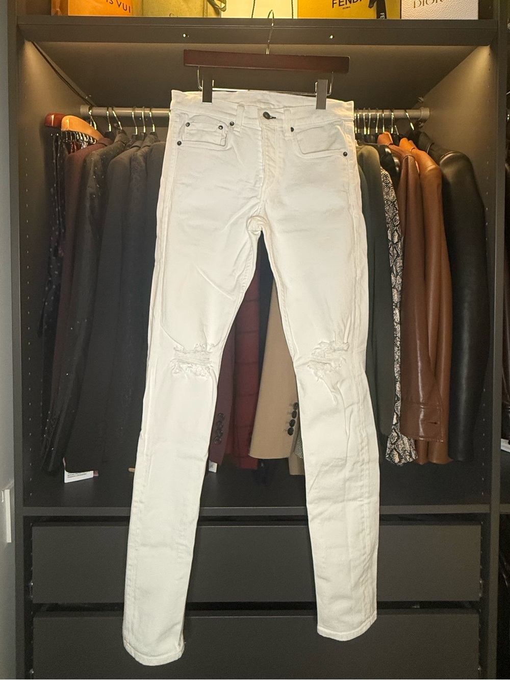 Rag & Bone Fit 1 Skinny Fit Jeans in White (Men’s)